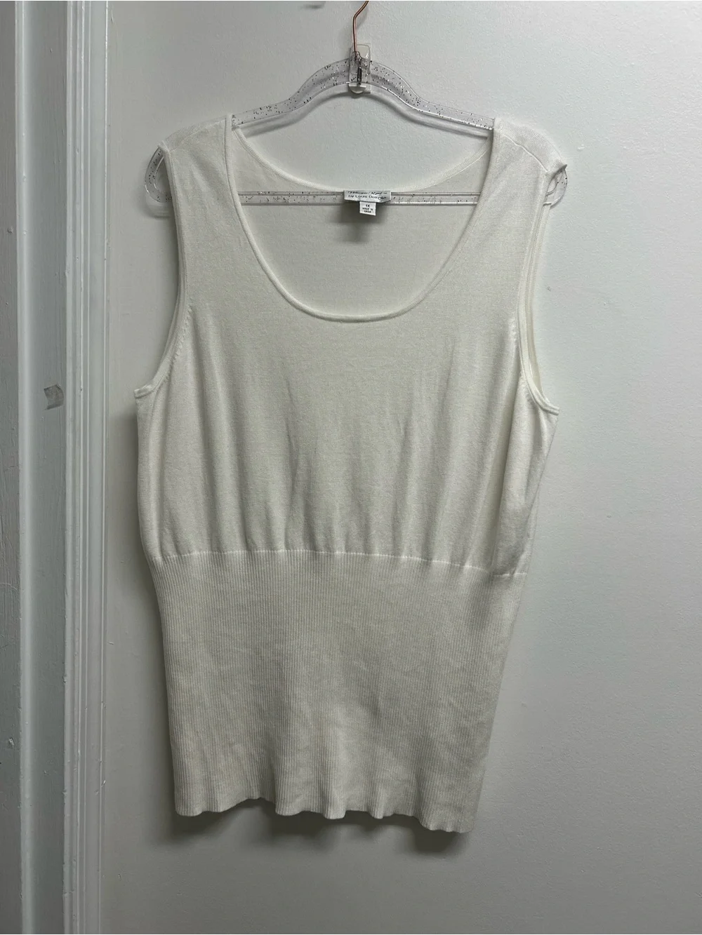 WhisperKnit Louis Dell'Olio Cream Scoop Neck Tank